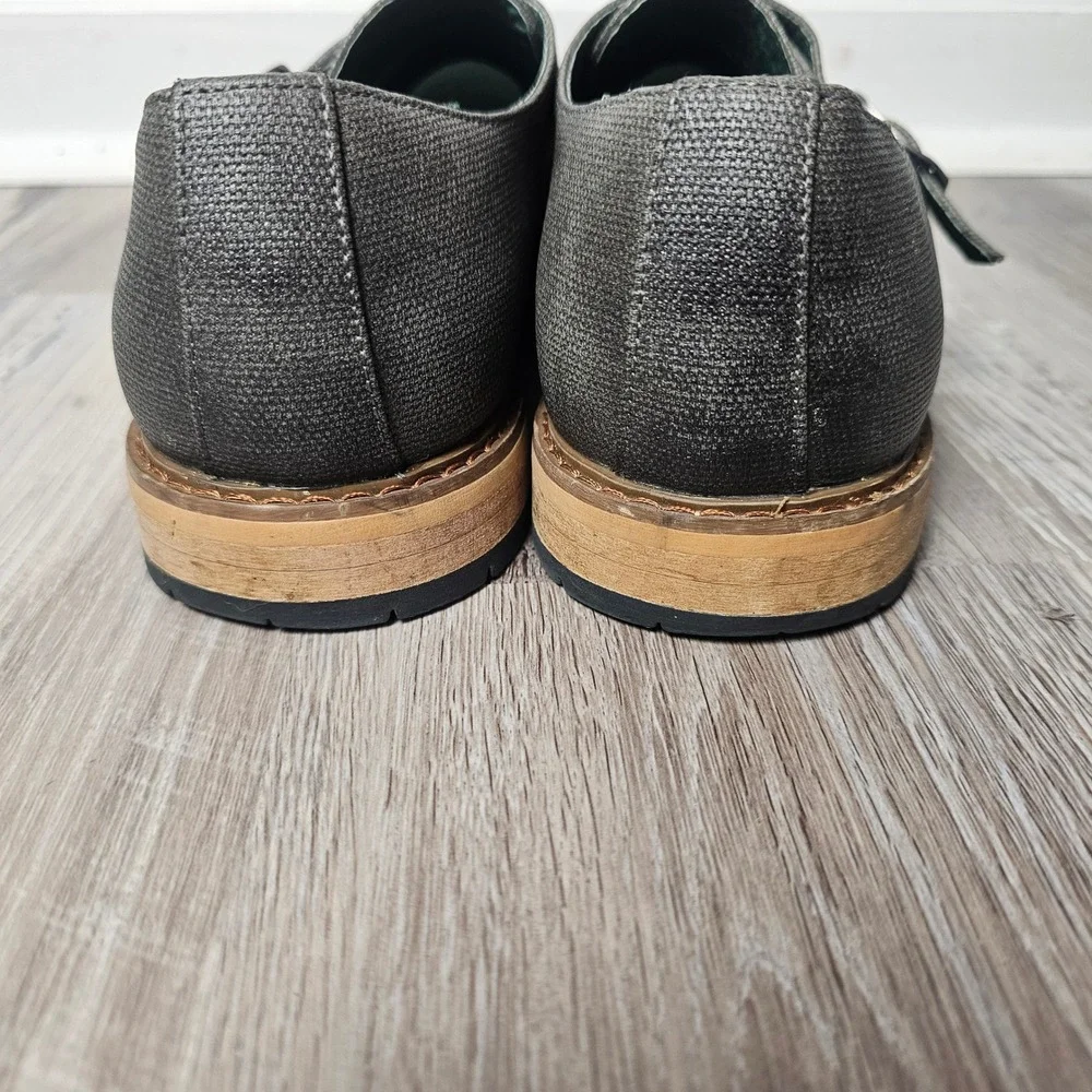 Todd Welsh Gray‎ Monk Strap Dress Shoes Mens 9.5 D Textured Lug Sole Academia